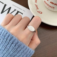 Sun Moon Portrait Adjustable 925 Sterling Silver Signet Ring