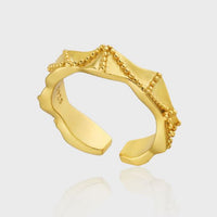 Graduation Beads Wave Adjustable 925 Sterling Silver Ring