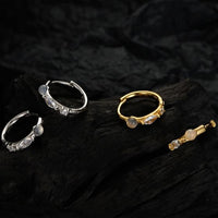 White Agate Oval Eye Hoop Earring (Single)