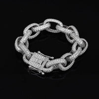 Men's Oval Chain 925 Sterling Silver Bracelet