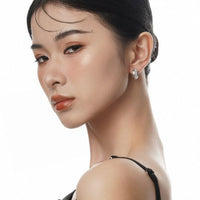Irregular Surface 925 Sterling Silver Hoop Earrings