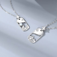 Star Pendant Clavicle Chains for Couples, 925 Sterling Silver