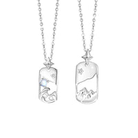 Star Pendant Clavicle Chains for Couples, 925 Sterling Silver