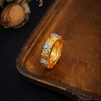 Floral Crystal 925 Sterling Silver Ring