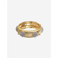 Floral Crystal 925 Sterling Silver Ring