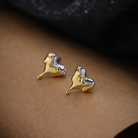 Irregular Lavas Girl Heart Sterling Silver Stud Earrings