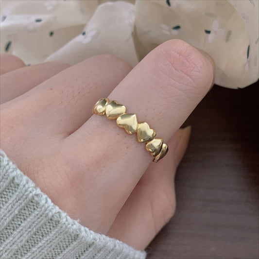Heart-in-Heart Adjustable 925 Sterling Silver Ring