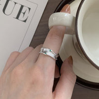 Irregular Wave Green Crystal 925 Sterling Silver Adjustable Ring