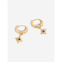 Lady Blue Crystal Drop Leverback Earrings in 925 Sterling Silver