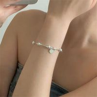 Simple Geometry Large and Small Bead Bracelet, 925 Sterling Silver