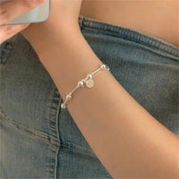 Simple Geometry Large and Small Bead Bracelet, 925 Sterling Silver