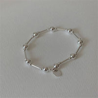 Simple Geometry Large and Small Bead Bracelet, 925 Sterling Silver
