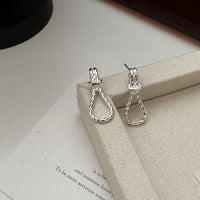 Geometric Knot Rope Drop Earrings in 925 Sterling Silver