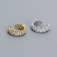 Oval Crystal 925 Sterling Silver Non-Pierced Earring (Single)