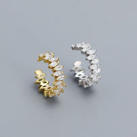 Oval Crystal 925 Sterling Silver Non-Pierced Earring (Single)