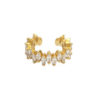 Oval Crystal 925 Sterling Silver Non-Pierced Earring (Single)
