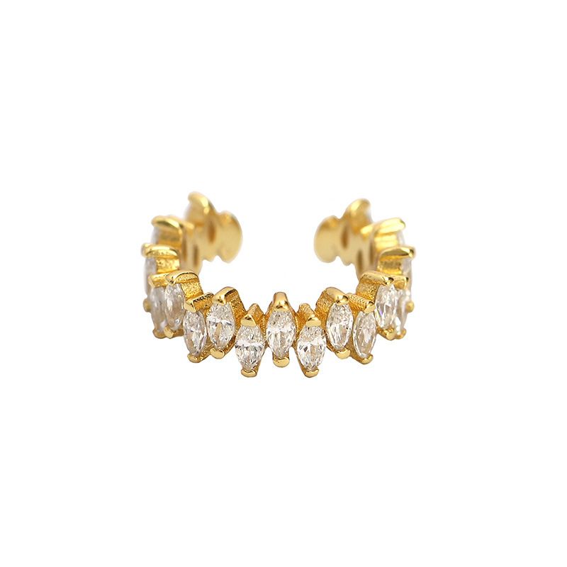 Oval Crystal 925 Sterling Silver Non-Pierced Earring (Single)