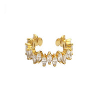 Oval Crystal 925 Sterling Silver Non-Pierced Earring (Single)
