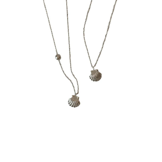 Shell Pendant Necklace with Freshwater Pearl in 925 Sterling Silver