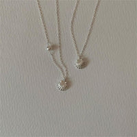 Shell Pendant Necklace with Freshwater Pearl in 925 Sterling Silver