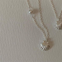 Shell Pendant Necklace with Freshwater Pearl in 925 Sterling Silver