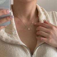 Shell Pendant Necklace with Freshwater Pearl in 925 Sterling Silver