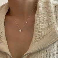 Shell Pendant Necklace with Freshwater Pearl in 925 Sterling Silver