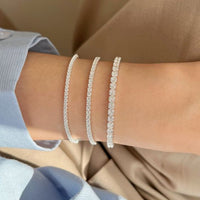 Micro Setting Crystal 925 Sterling Silver Bracelet