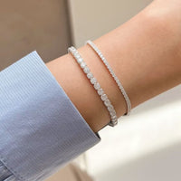 Micro Setting Crystal 925 Sterling Silver Bracelet