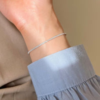 Micro Setting Crystal 925 Sterling Silver Bracelet