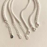Micro Setting Crystal 925 Sterling Silver Bracelet