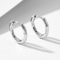 Mini Irregular Round 925 Sterling Silver Hoop Earrings