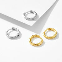 Mini Irregular Round 925 Sterling Silver Hoop Earrings
