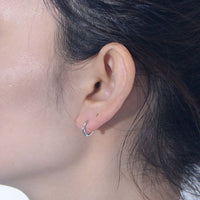 Mini Irregular Round 925 Sterling Silver Hoop Earrings