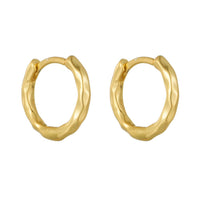 Mini Irregular Round 925 Sterling Silver Hoop Earrings