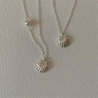 Holiday Sea Shell Round Pearl Necklace