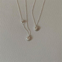 Holiday Sea Shell Round Pearl Necklace