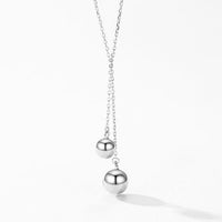 Adjustable Drop Round Bells 925 Sterling Silver Necklace