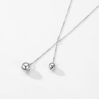 Adjustable Drop Round Bells 925 Sterling Silver Necklace