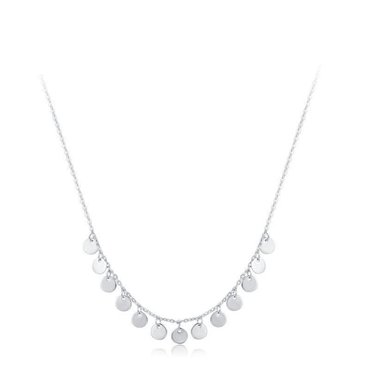 Circular Sequin 925 Sterling Silver Necklace