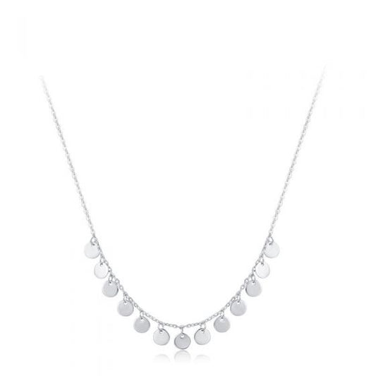 Circular Sequin 925 Sterling Silver Necklace