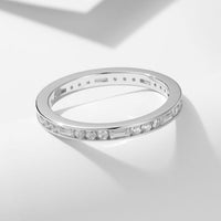 Geometric Baguette and Round Crystal Sterling Silver Ring