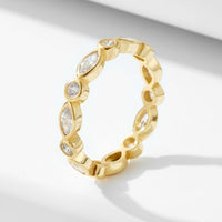 Oval Round Cubic Zirconia 925 Sterling Silver Ring