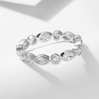 Oval Round Cubic Zirconia 925 Sterling Silver Ring