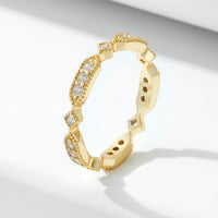Geometry Rhombus Rectangle Cubic Zirconia Ring
