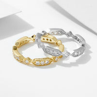 Geometry Rhombus Rectangle Cubic Zirconia Ring