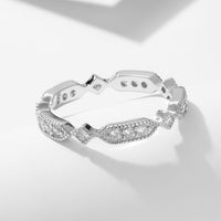 Geometry Rhombus Rectangle Cubic Zirconia Ring