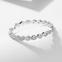 Classic Geometry Rhombus Crystal 925 Sterling Silver Ring