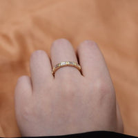 Modern Geometry Baguette Rectangle Crystal Ring