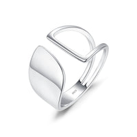 Geometric Open Adjustable 925 Sterling Silver Ring